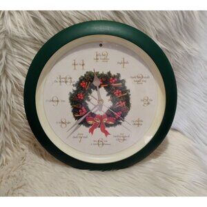 Vintage Mark Feldstein Musical Christmas Carol Wall Clock W/Box Light Sensor